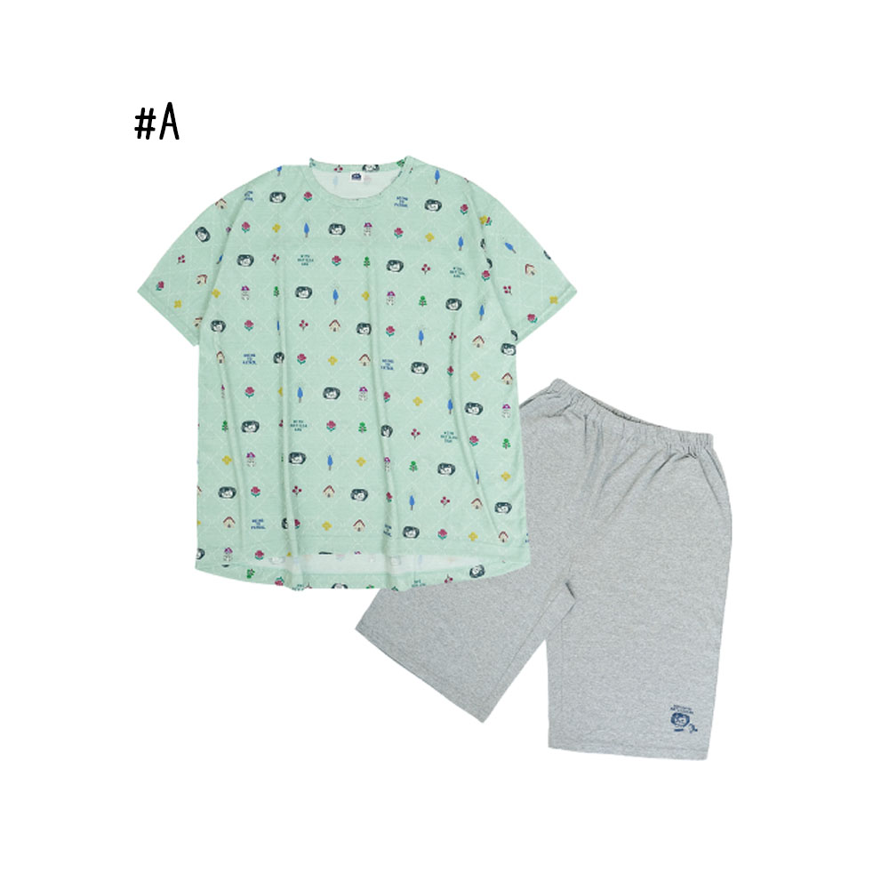 ルームウェア パジャマ ホームウェア 上下セット 半袖 天竺ニット ルーズフィット 大人気 優しい肌触り 蒸れにくい 伸縮性 柔らかい 体型を選ばない 可愛い おしゃれ 部屋着 寝間着 ゴミ出し   GYSWA-06