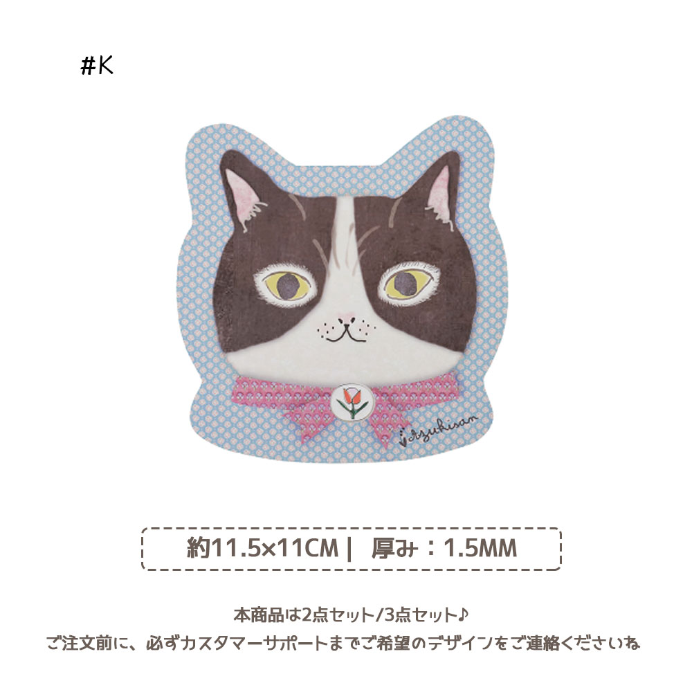 コースター マウスパッド 合皮 ネコ柄 ねこ 滑り止め エッジ加工 可愛い キュート おしゃれ 在宅勤務 プチギフト 退職贈り物 インテリア  GYSWA-13