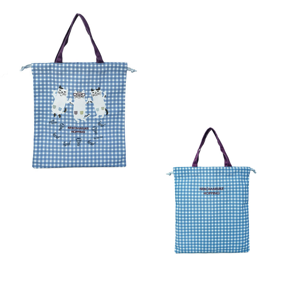 巾着バッグ 猫柄 ネコ柄 33*29cm 手提げバッグ ハンドバッグ 大容量 小物収納 男女兼用 化粧品 イヤホン収納 可愛い おしゃれ 日常使い 通勤 通学 買い物に  GYSWA-61