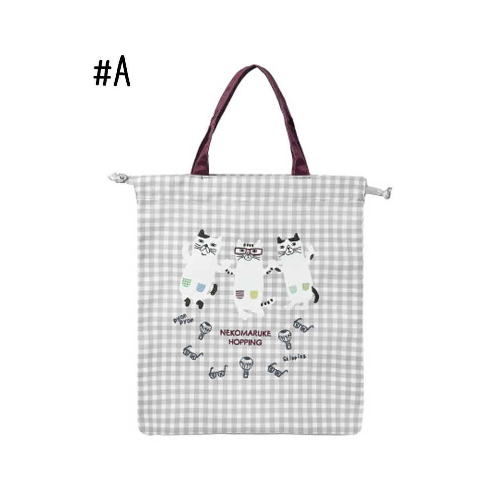 巾着バッグ 猫柄 ネコ柄 33*29cm 手提げバッグ ハンドバッグ 大容量 小物収納 男女兼用 化粧品 イヤホン収納 可愛い おしゃれ 日常使い 通勤 通学 買い物に  GYSWA-61