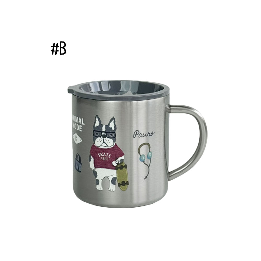 真空断熱ステンレスマグカップ ステンレスマグ 360ml グラデグレー 保温 保冷 安心のスライド蓋付 飲み頃温度キープ 結露しない  GYSWA-85 