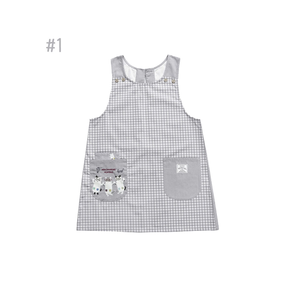 エプロン レディース メンズ 首掛け 調節可能 チェック柄シンプル おしゃれ 大きいサイズ 防汚 防しわ 家事用 料理用 業務用 作業用 男女兼用  26-9003