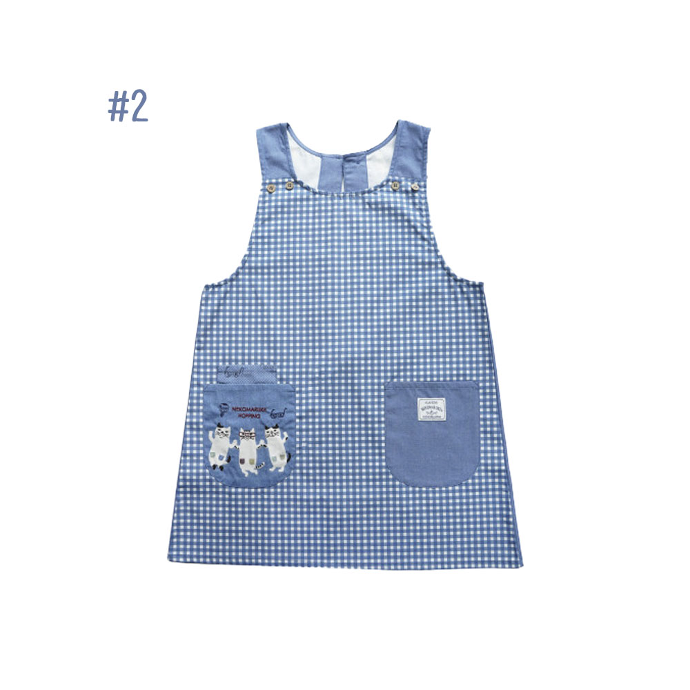 エプロン レディース メンズ 首掛け 調節可能 チェック柄シンプル おしゃれ 大きいサイズ 防汚 防しわ 家事用 料理用 業務用 作業用 男女兼用  26-9003