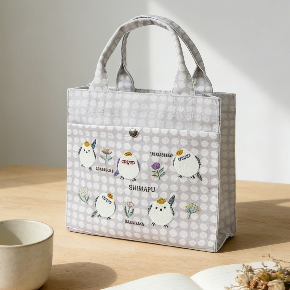 手提包 小巧型 迷你手提包 方形 立体刺绣 大容量 多口袋 隔断收纳 无拉链 不易变形 实用性 小物件收纳 可爱 通勤 野餐 外出   9049