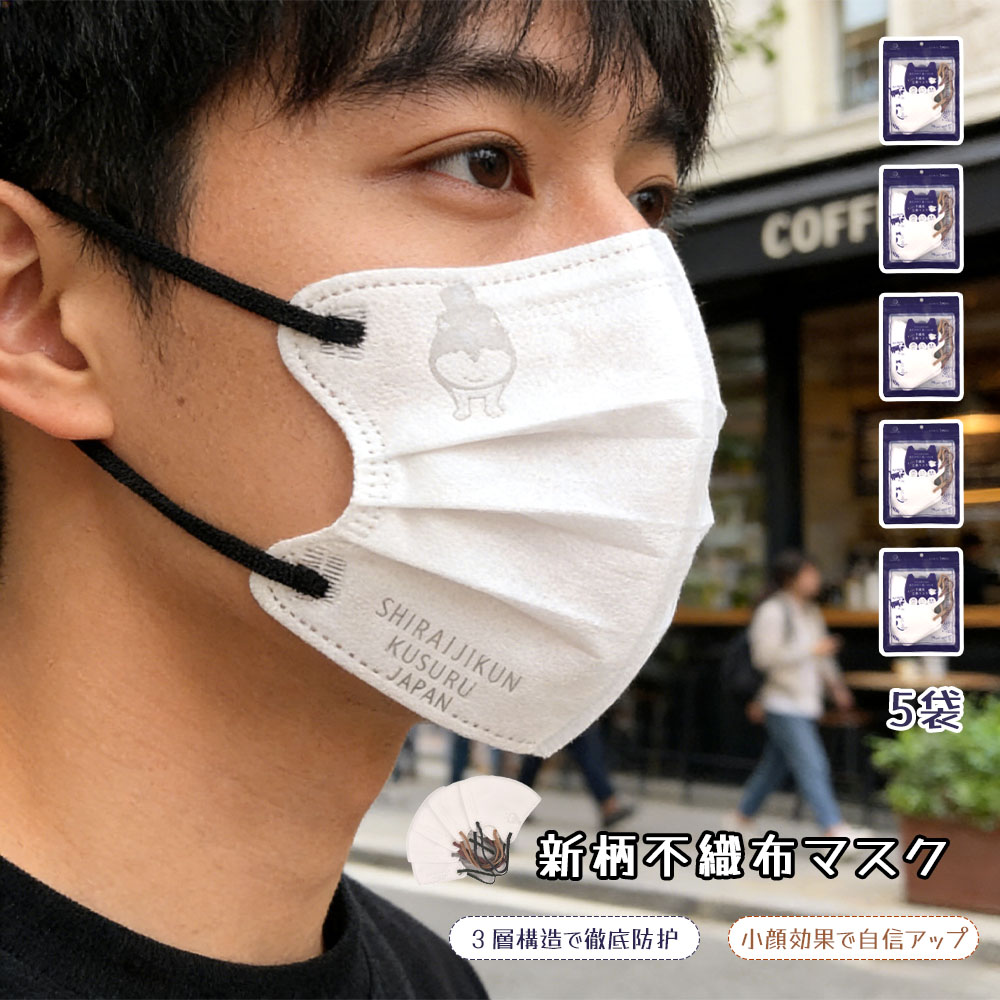 25-4109  5袋套装 小脸效果 不易疲劳 通气性 一次性 曲线设计 长时间使用 立体设计 男女通用 人气 春 夏 花粉 病毒 男女适用