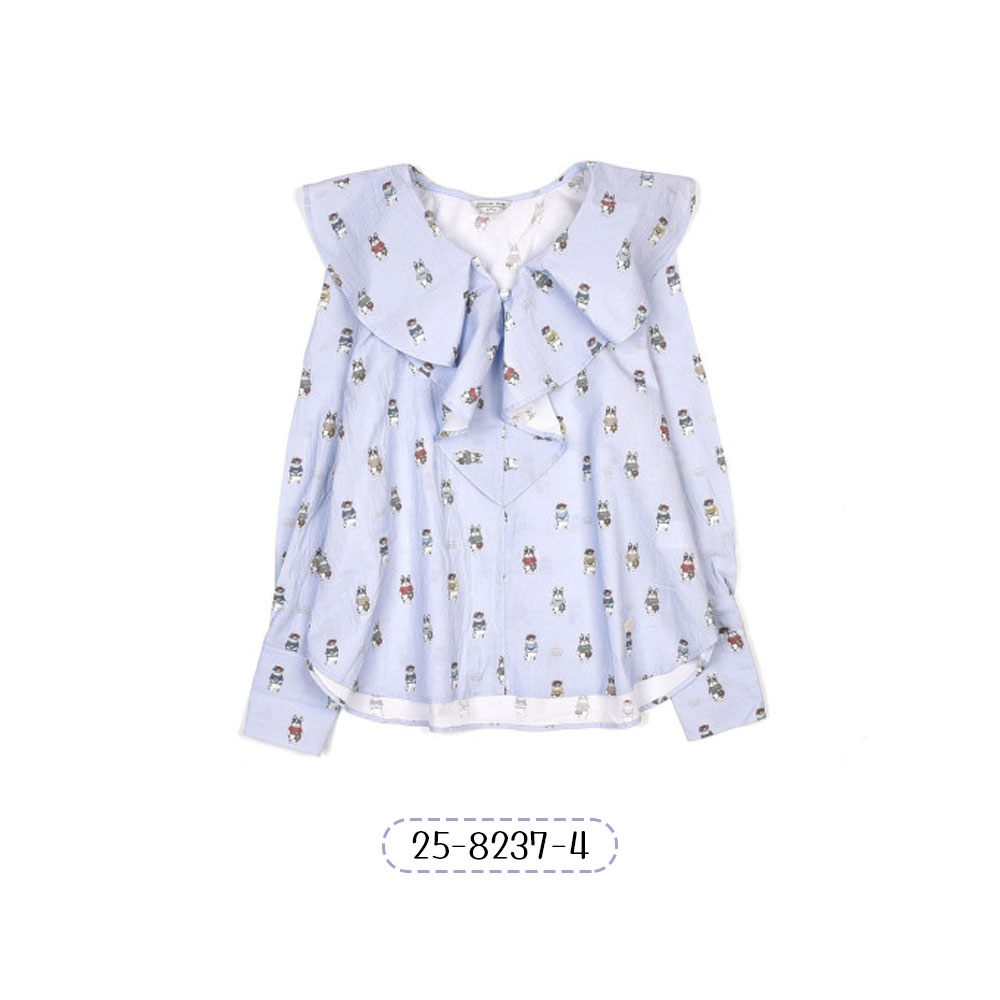 冰沙衬衫 半袖 冰沙 女士 v领 白色 休闲 时尚   25-8237