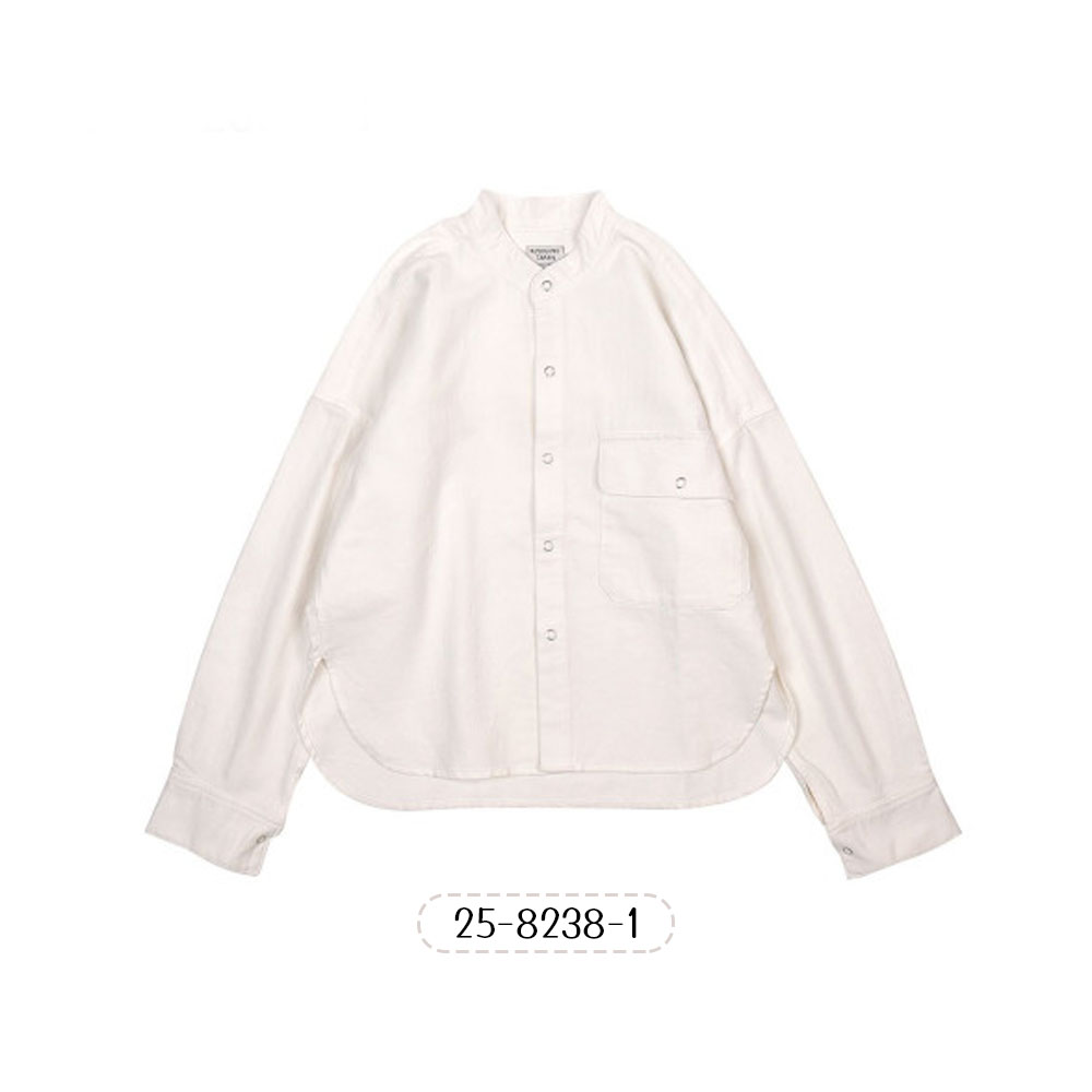 衬衫夹克 男士 长袖 衬衫 灯芯绒夹克 按扣休闲外套 单色 宽松 短款外套 秋季 春季  25-8238