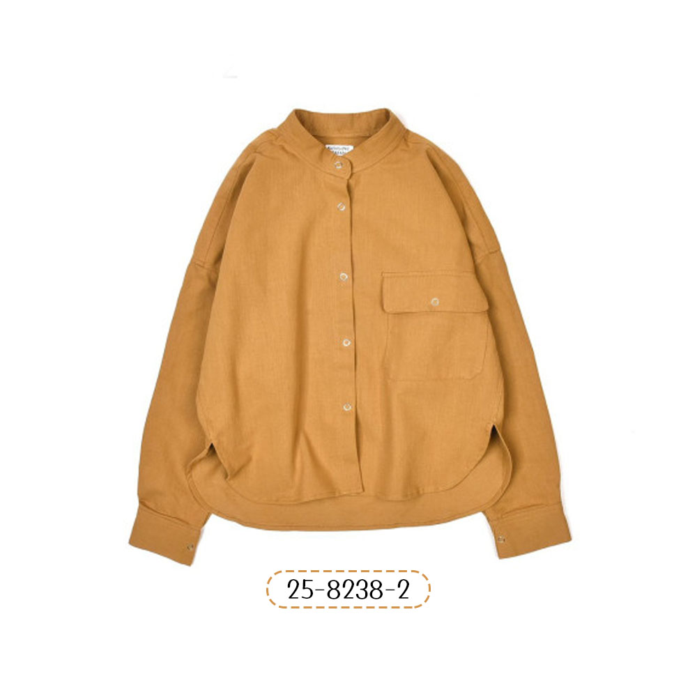 衬衫夹克 男士 长袖 衬衫 灯芯绒夹克 按扣休闲外套 单色 宽松 短款外套 秋季 春季  25-8238
