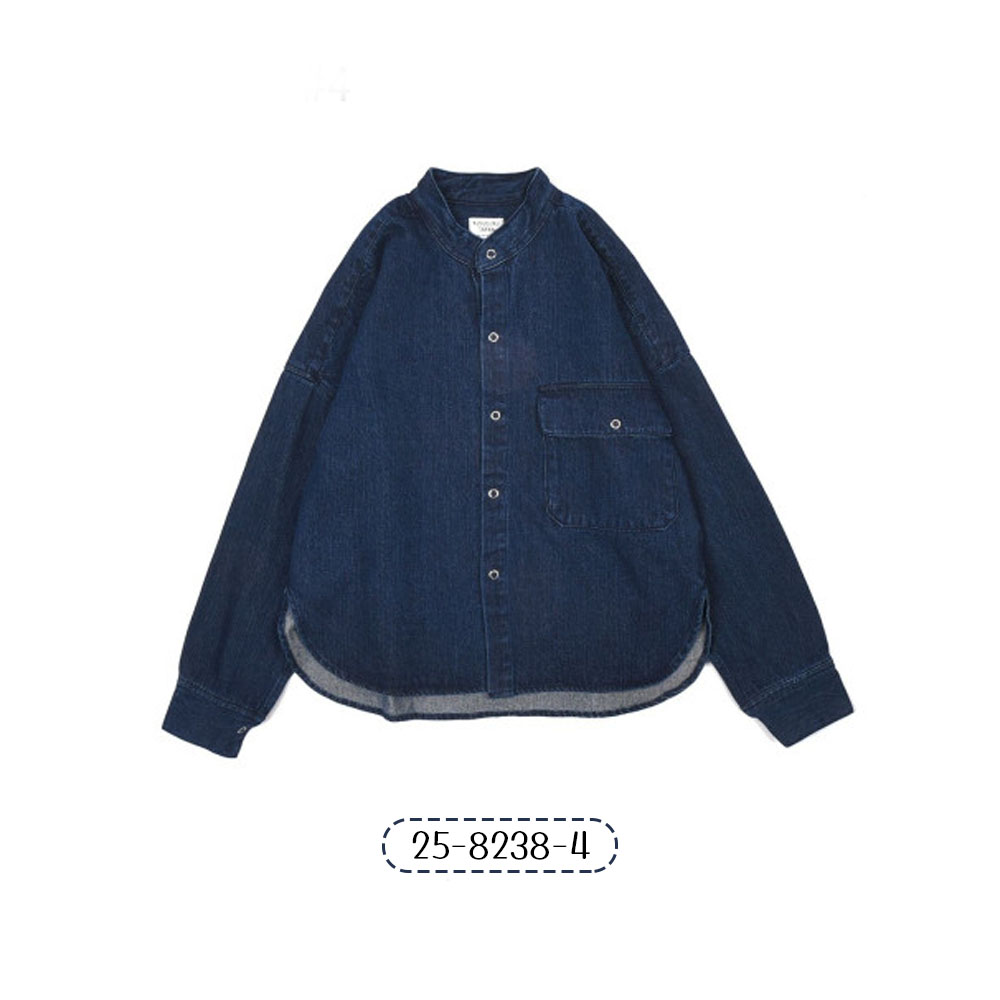 衬衫夹克 男士 长袖 衬衫 灯芯绒夹克 按扣休闲外套 单色 宽松 短款外套 秋季 春季  25-8238