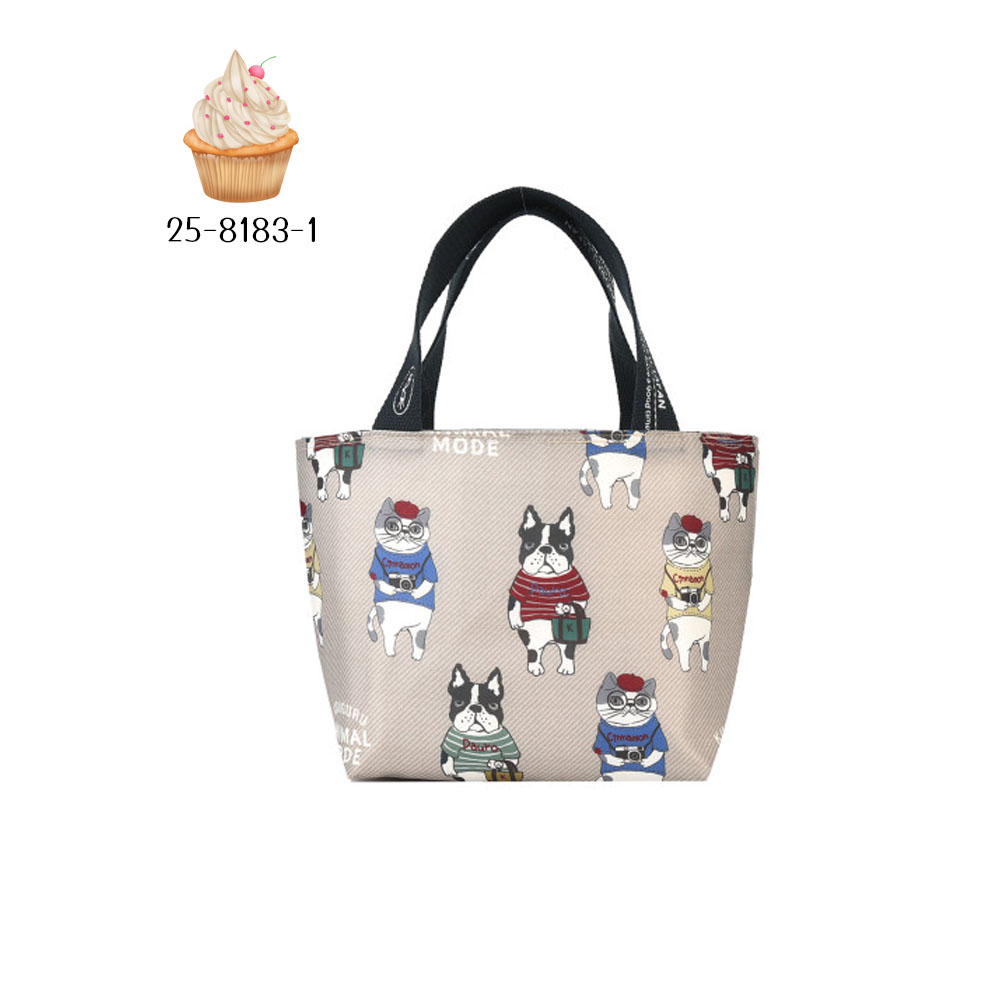 ランチバッグ お弁当袋 お弁当バッグ 保温 保冷 大容量 ねこ柄 ファスナー開閉 手提げ 撥水加工 おしゃれ かわいい 通勤 通学 ピクニック 25-8183