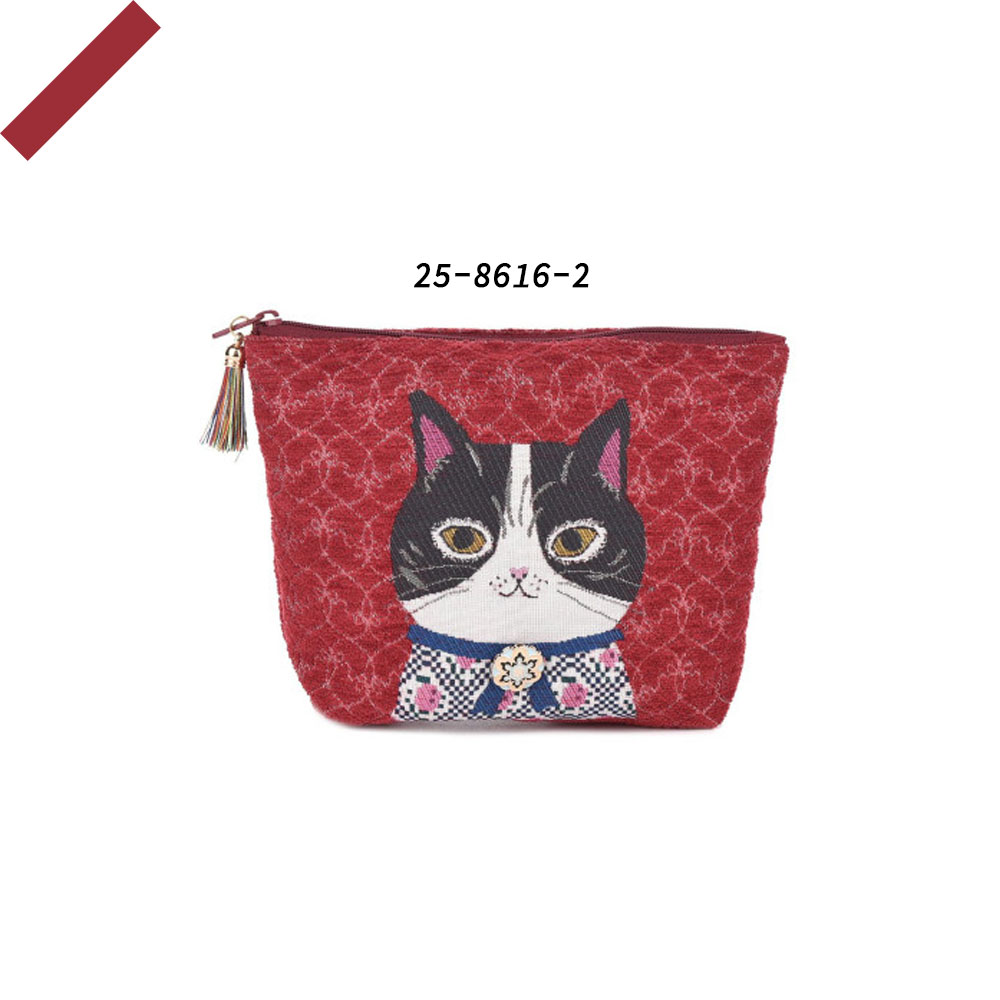 ミニ収納ポーチ 収納ポーチ 小さめ ミニポーチ かわいい 多機能 ネコ柄 ファスナー開閉 耐摩耗性 小物収納 おしゃれ 動物柄 小物入れ 充電ケーブル リップ 鍵 カード    25-8616