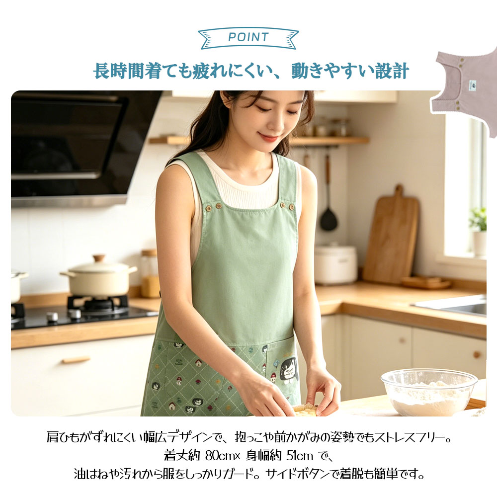 エプロン H型 ワークエプロン レディース おしゃれ かわいい 動きやすい 丈夫 バッククロス 汚れにくい ガーデニング キッチン 家事 料理 園芸 カフェ 作業用 前掛け 母の日 ギフト    26-9015