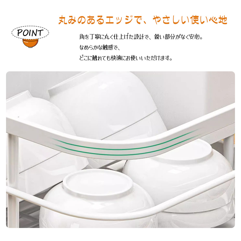 水切りラック 水切りかご 食器水切りラック キッチンラック 分離式 トレイ付き サビにくい お手入れ簡単 油汚れに強い 清潔キープ 独立型PP箸筒 衛生的 お皿 箸 お椀 キッチン収納 食器収納  AMZ-co-SNWJ
