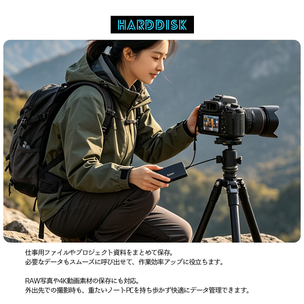 外付けHDD ポータブルHDD 外付けハードディスク 2TB 4TB 大容量 USB3.0 高速転送 防水 耐衝撃 小型 軽量 PC対応 Mac対応 ノートパソコン データ保存 バックアップ ポータブルストレージ HDD 持ち運び便利  2TB-C