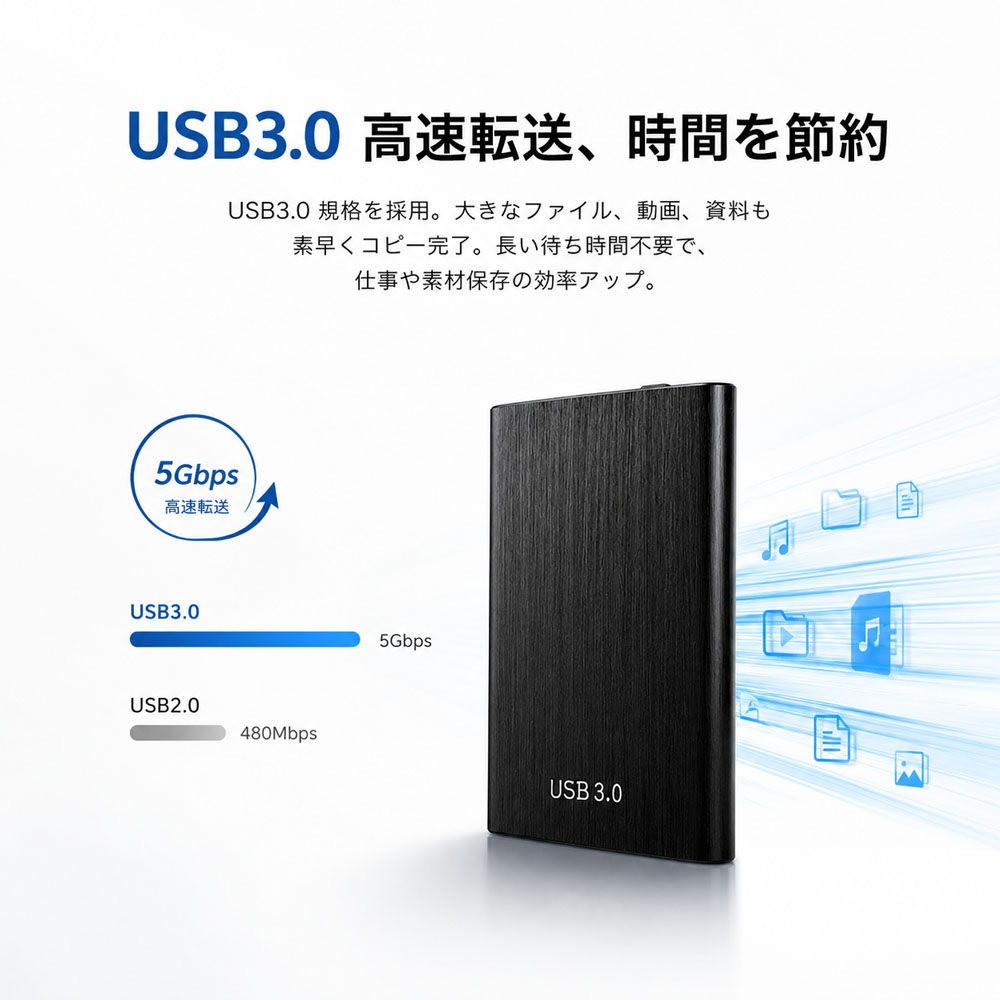 外付けHDD ポータブルHDD 外付けハードディスク 1TB大容量 USB3.0 高速転送 防水 耐衝撃 小型 軽量 PC対応 Mac対応 ノートパソコン データ保存 バックアップ ポータブルストレージ HDD 持ち運び便利1TB-YP