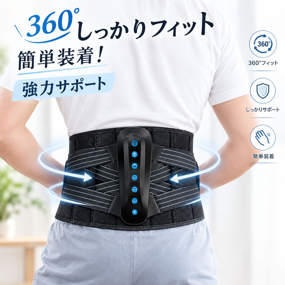 腰サポーター 腰ベルト 3D通気コルセット X型ベルト 腰椎サポート 360°フィット 滑り止め設計 簡単装着 PEフォーム腰椎パッド 腰痛改善 圧力分散 背骨安定 運転 運搬 在宅作業 デスクワーク 座り仕事  P-ybzc