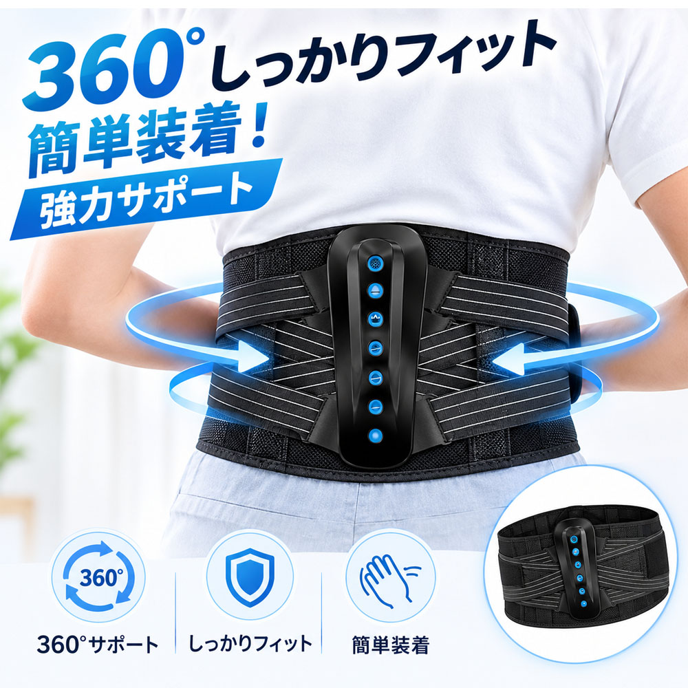 腰サポーター 腰ベルト 3D通気コルセット X型ベルト 腰椎サポート 360°フィット 滑り止め設計 簡単装着 PEフォーム腰椎パッド 腰痛改善 圧力分散 背骨安定 運転 運搬 在宅作業 デスクワーク 座り仕事  P-ybzc