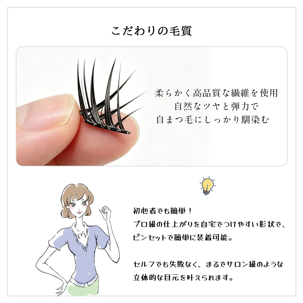 つけまつげ 部分つけまつげ 60束入り ナチュラル のり不要 セグメント 柔らかい 長時間キープ 立体感 接着剤不要 簡単装着 繰り返し使える アイメーク 日常使い デート 初心者   JJMGH-01-A