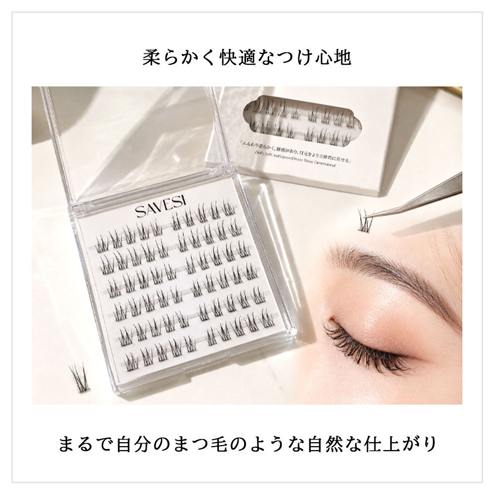 つけまつげ 部分つけまつげ 60束入り ナチュラル のり不要 セグメント 柔らかい 長時間キープ 立体感 接着剤不要 簡単装着 繰り返し使える アイメーク 日常使い デート 初心者   JJMGH-01-A