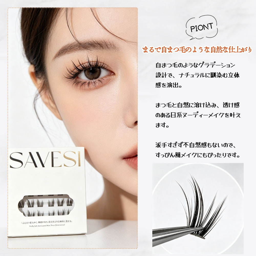 つけまつげ 部分つけまつげ 36束入り 12-16mm ナチュラル のり不要 柔らかい セグメント 長時間キープ 立体感 接着剤不要 簡単装着 繰り返し使える すっぴん風 アイメーク 日常使い デート 初心者  JJMGH-01-D