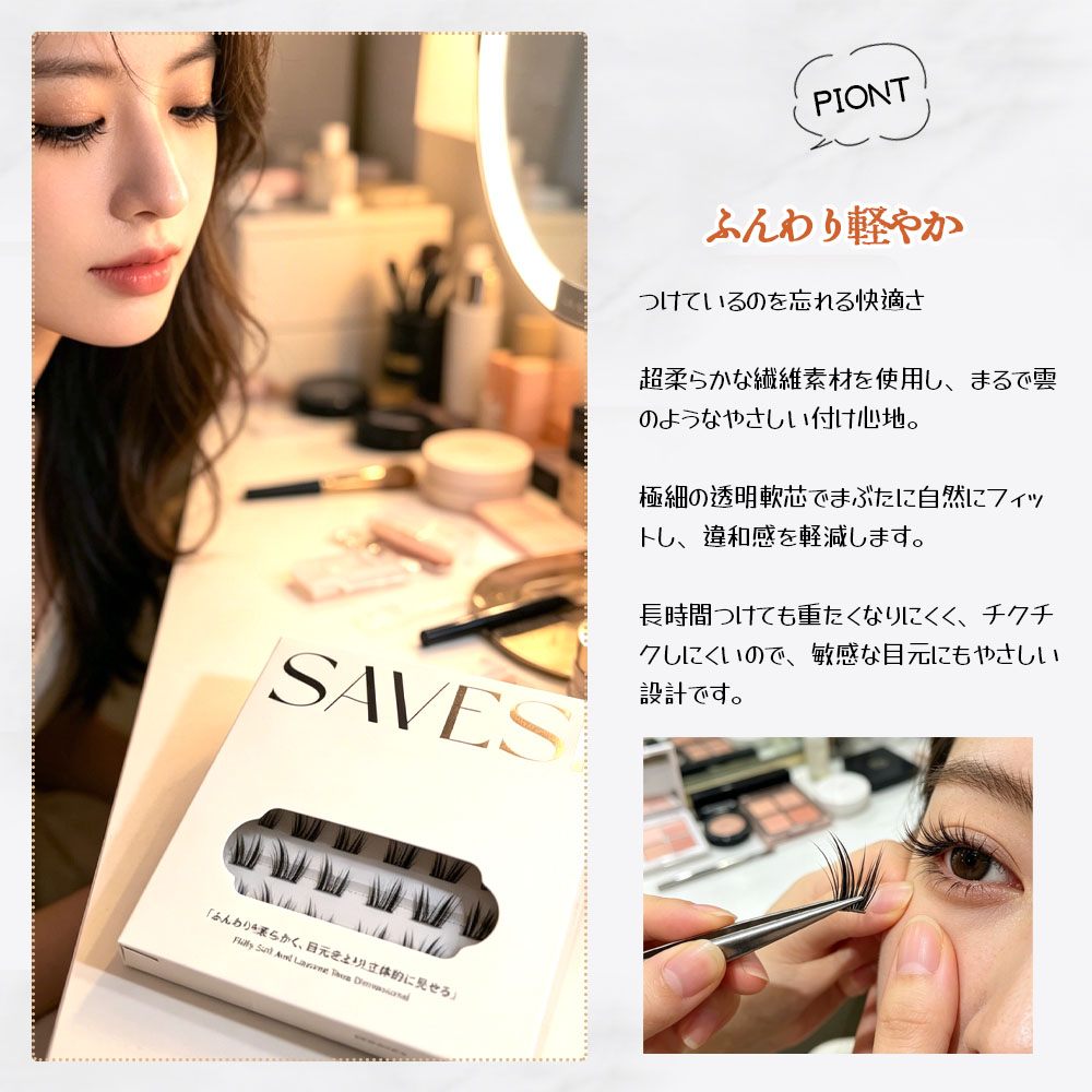 つけまつげ 部分つけまつげ 36束入り 12-16mm ナチュラル のり不要 柔らかい セグメント 長時間キープ 立体感 接着剤不要 簡単装着 繰り返し使える すっぴん風 アイメーク 日常使い デート 初心者  JJMGH-01-D