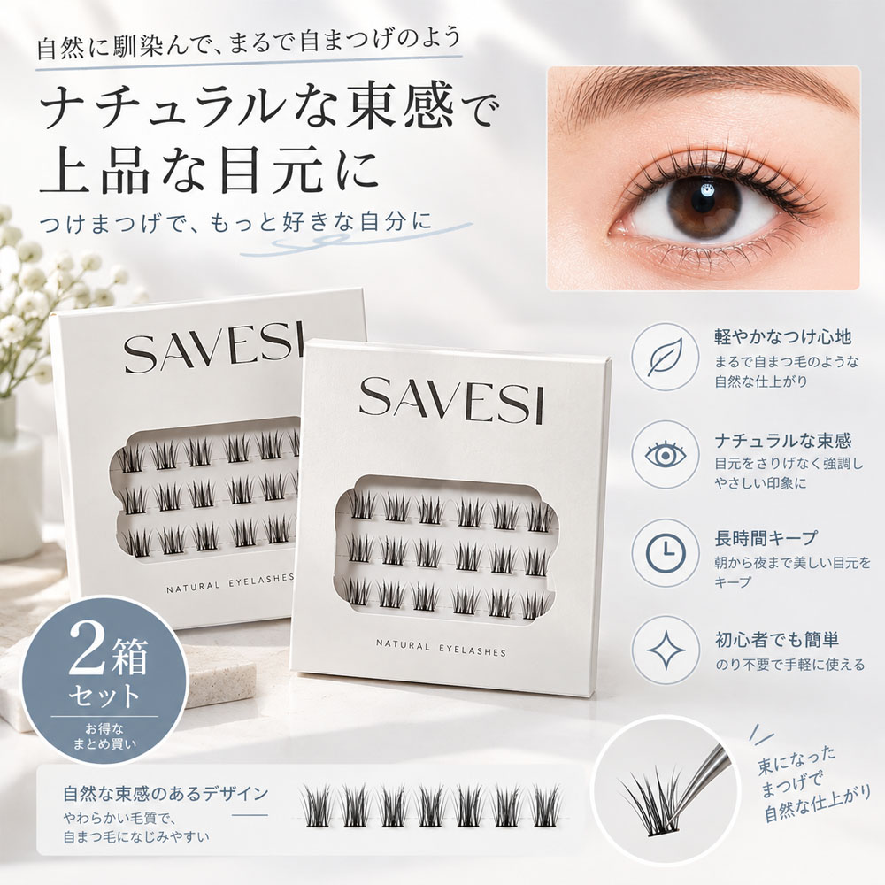 2 個セット   つけまつげ 部分つけまつげ   ナチュラル のり不要 柔らかい セグメント 長時間キープ 立体感 接着剤不要 簡単装着 繰り返し使える すっぴん風 アイメーク 日常使い デート 初心者 JJMGH-02-E