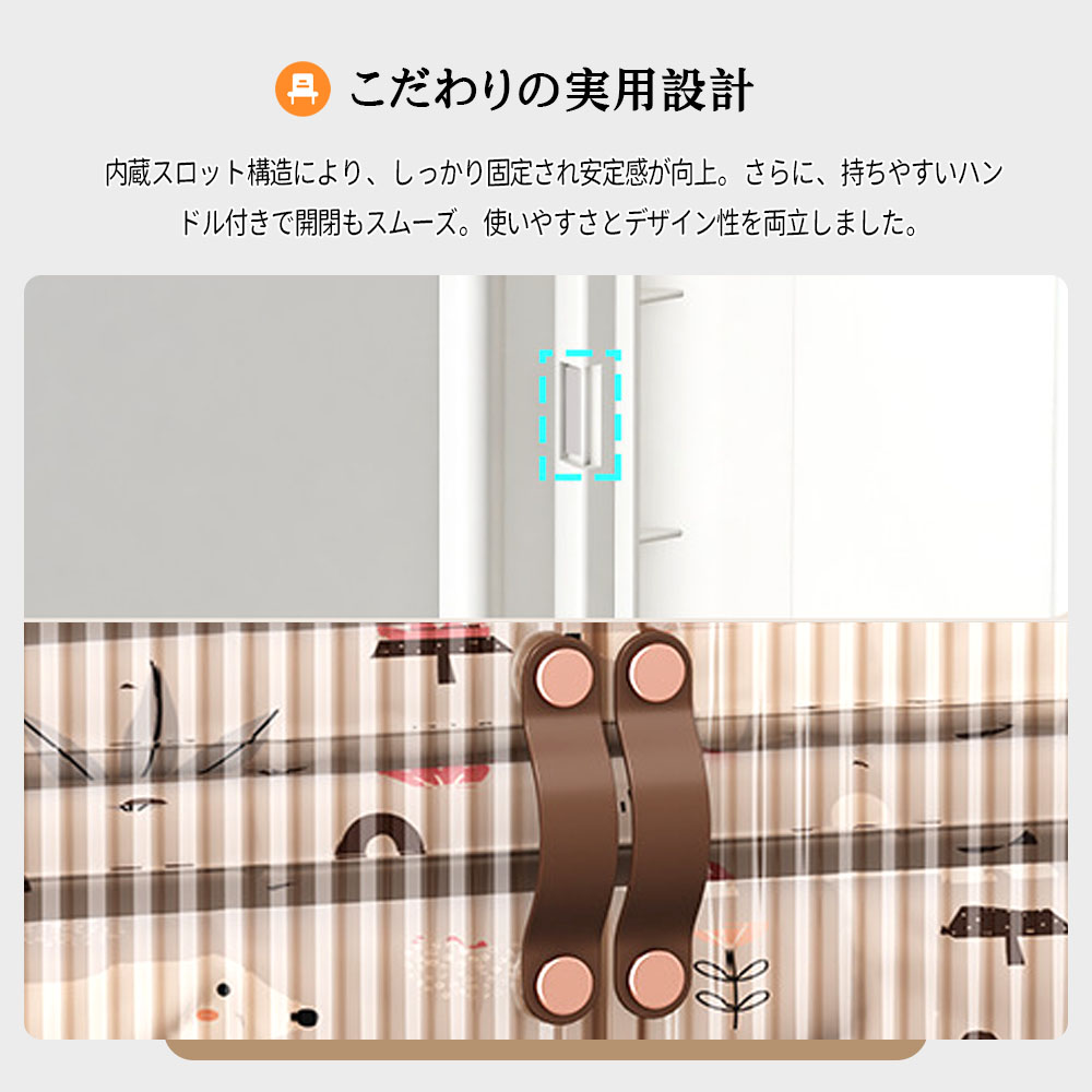 収納キャビネット 5段タイプ 収納ボックス 収納棚 大容量 折りたたみ収納 マグネット式扉設計 組立簡単 キャスター付き 前開き 上部開き 防水・防塵 安心設計 無臭 整理収納 家庭用 一人暮らし   161974-Two