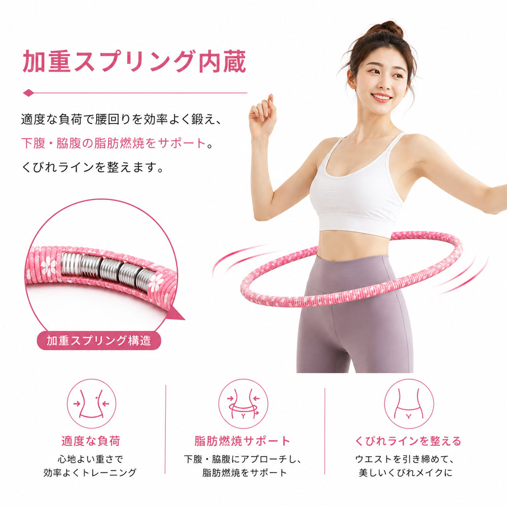 ソフトフラフープ フラフープ 全長160cm 自由変形 静音設計 無油加工仕様 べたつかない お手入れ簡単 エクササイズ フィットネス ウエストシェイプ ウエストトレーニング  X001BLOJJP