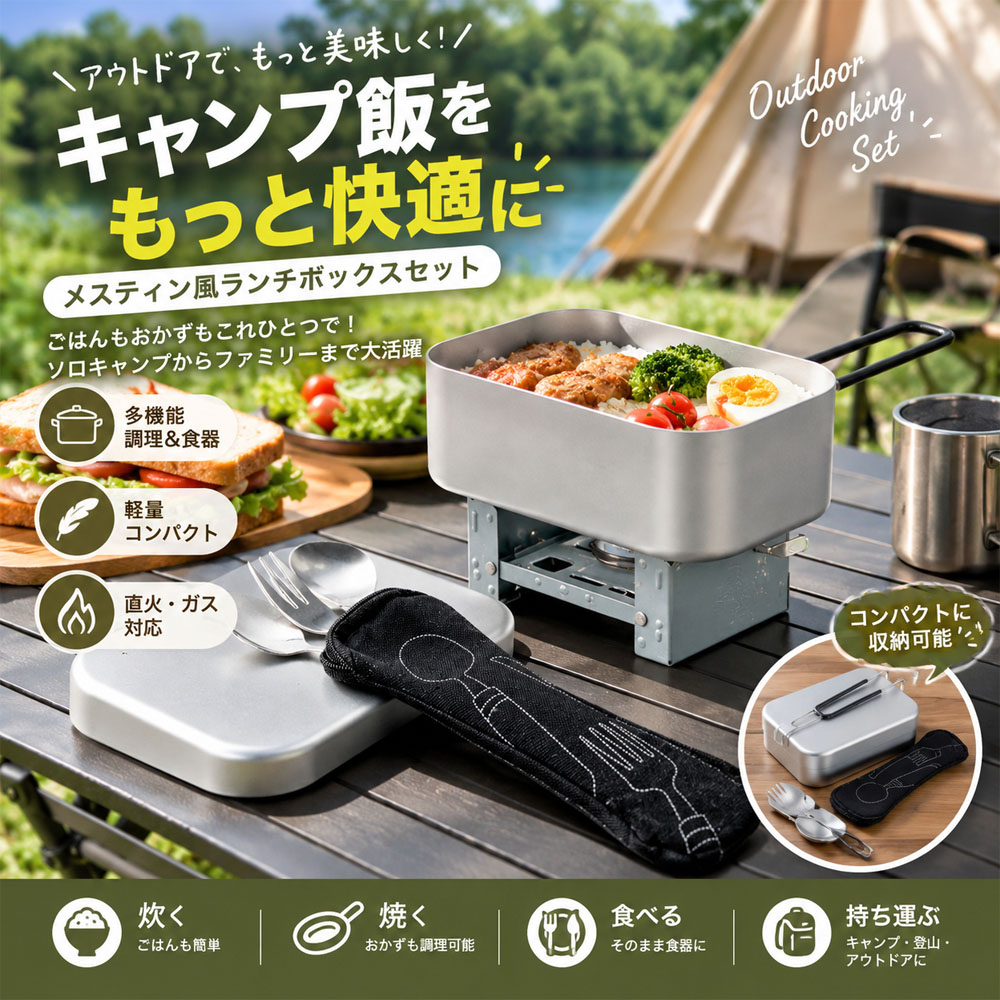 キャンプクッカーセット アウトドア調理器具 キャンプ飯盒 800ml ポケットアルコールストーブ カトラリー アルミ製 炊飯 調理 直火対応  キャンプ 登山 ハイキング アウトドア ピクニック   YKOGH-07