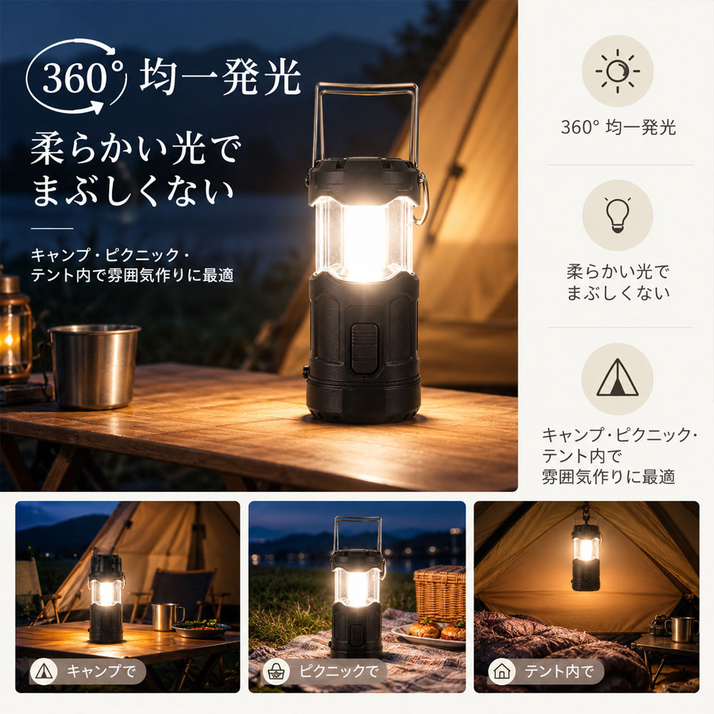 LEDランタン キャンプランタン 伸縮式ランタン 多機能 LEDライトコンパクト収納 ガーデンライト キャンプ アウトドア ピクニック テント内 停電時の非常灯 車内照明 防災 日常使い 停電対策   YKOGH-09-A