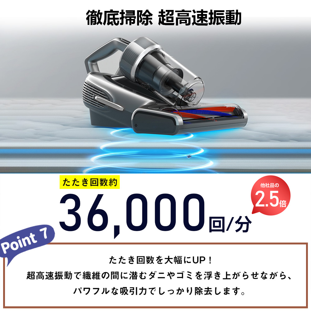 布団クリーナー 布団用掃除機 ダニ取り掃除機 ベット掃除機 ふとんたたき UV除菌 480w超高速たたき 超吸引 60度温風機能 花粉 ダニ対策 ハウスダスト カーペット ベット 梅雨 BX7 Pro