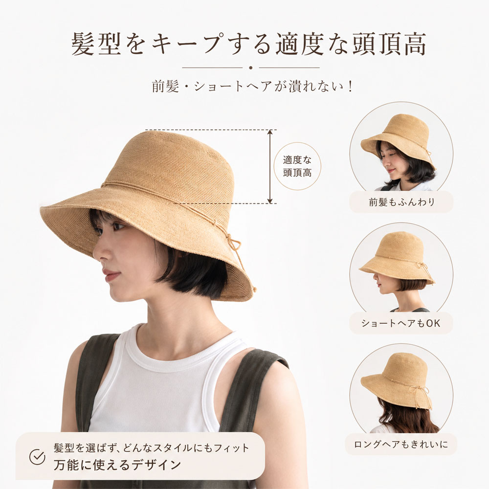 レディースハット 帽子 レディース つば広帽子 編み帽子 サマーハット つば広 日よけ 折りたたみ可能 軽量 サイズ調整可能 通気性 草編み風 日差し対策 旅行 お出かけ 写真撮影 海辺 キャンプ   WBGYCUI-01-A