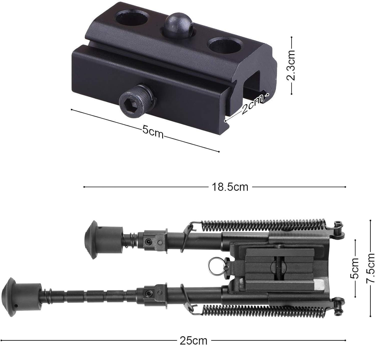 バイポッド タクティカルバトルバイポッド 20mmレール対応 6-9 インチ伸縮 ハリスタイプ QD Bipod 折りたたみ レールマウント付き vsr l96 M4などに対応   AC20240222