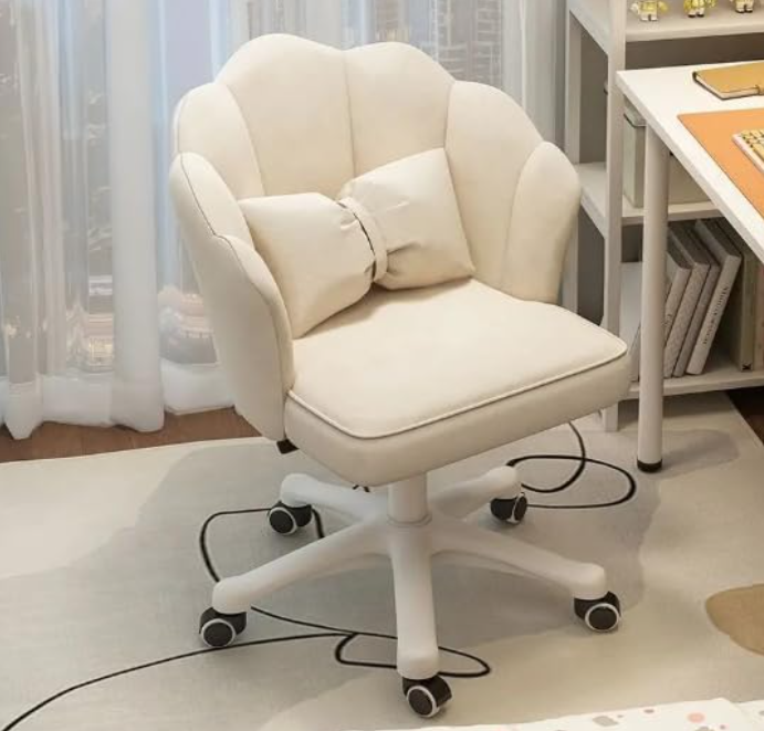 デスクチェア+おまけ、オフィスチェア パソコンチェア ワークチェア リフトチェア イス 360°回転椅子 座面昇降 勉強 仕事 ワーク テレワーク 在宅勤務A2(ホワイト、ビロード）