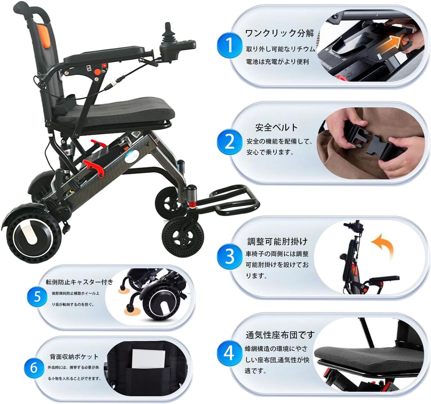 電動車椅子 全自動車椅子 電動ミニカー 折り畳み 軽量車いす 電磁ブレーキ 歩行補助 耐荷重150kg 電動車いす 四輪車 運転免許不要 PSE適合 TAISコード取得済 高齢者用 障害者用