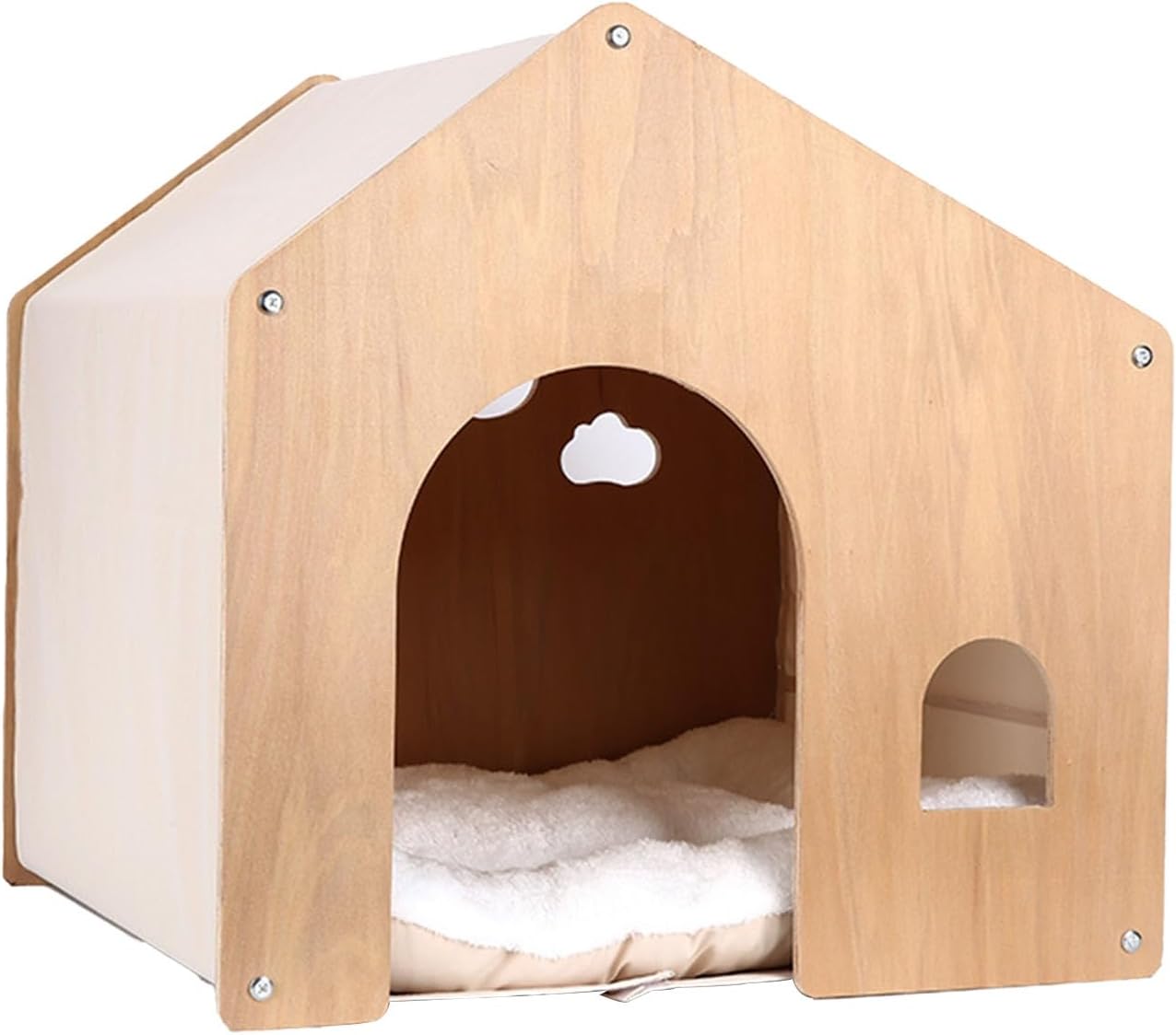 木製ペットハウス ペットハウス 犬の犬小屋 天然木 木製 オールシーズン対応 換気 通気性 クローズドデザイン 木製の犬小屋 快適な空間 あらゆる種類のペットに適しています