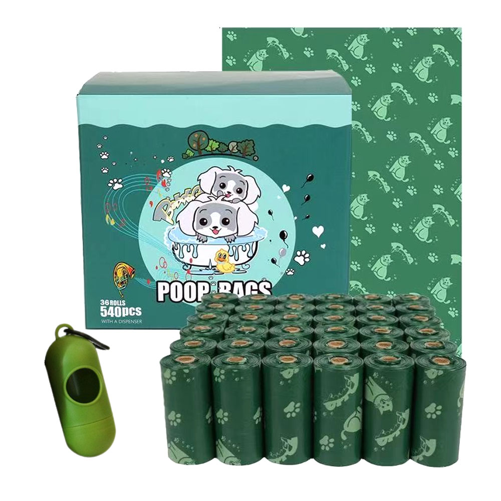 ペット用ウンチ処理袋  ペット用うんち袋 散歩用トイレ袋 取り出し容器&リシュクリップ付き 23×33cm 携帯しやすい 漏れ防止 臭わない メロンの香り  WBGHSQQ-03