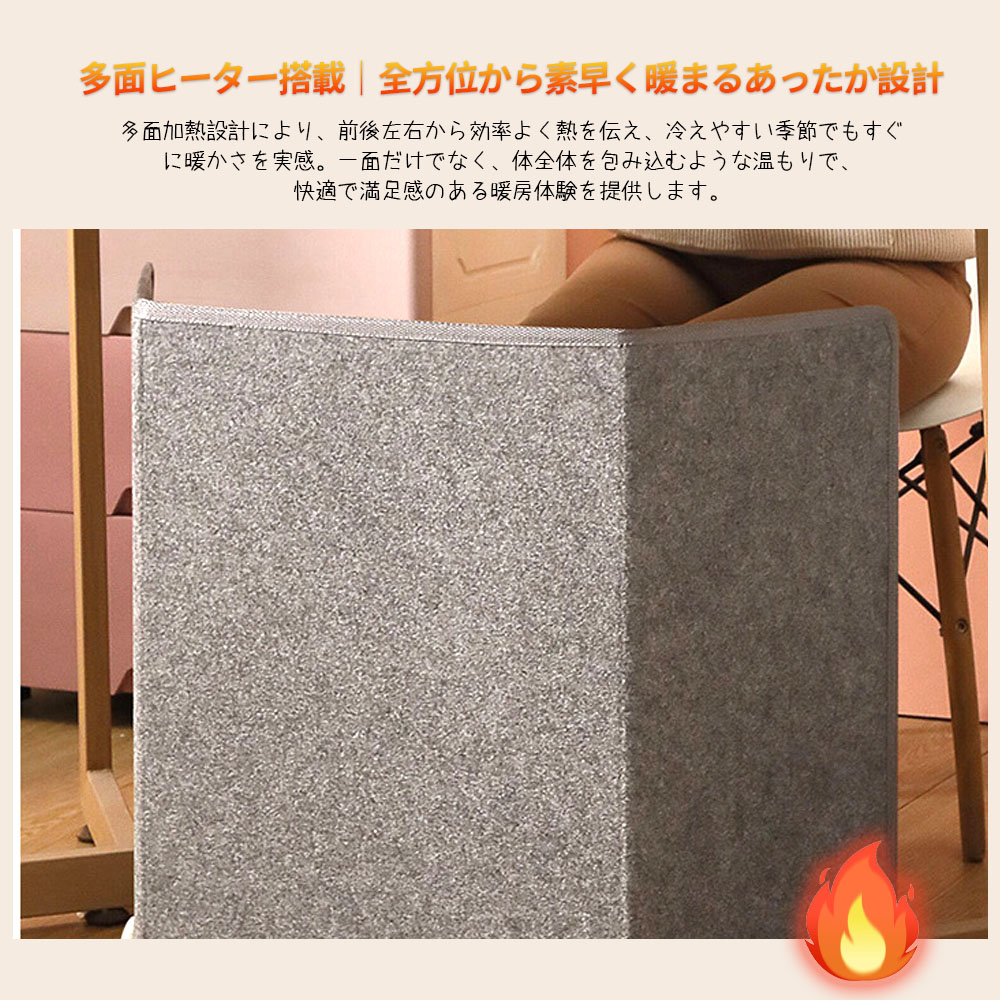 パネルヒーター 足元ヒーター 省エネ 一人用 こたつ 冷え対策 遠赤外線 デスクヒーター 3段階温度調節 過熱保護 転倒オフ 折り畳み式 オフィス 暖房器具  WBGHSQQ-08